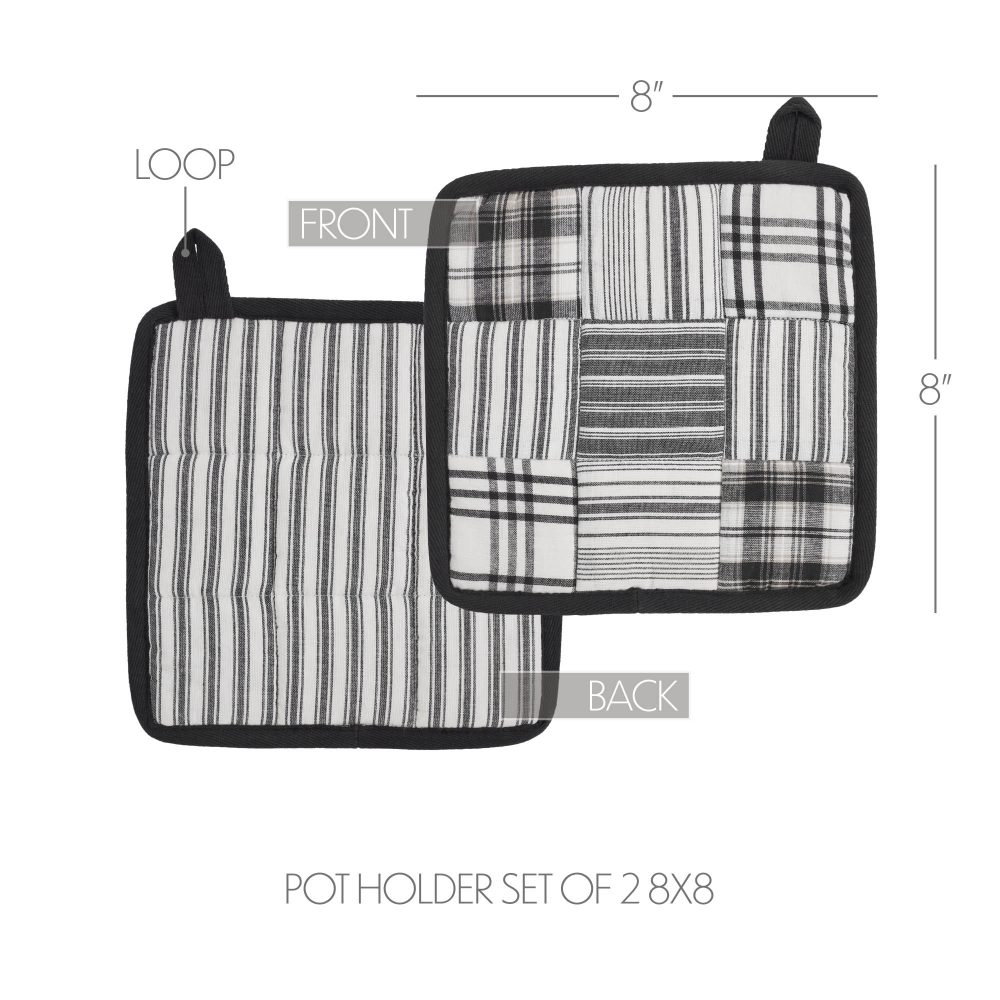 Sawyer Mill Black Pot Holder Set of 2 8x8 - Image 4