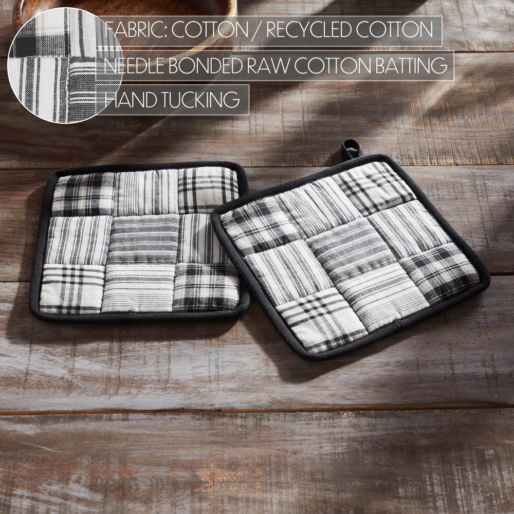Sawyer Mill Black Pot Holder Set of 2 8x8 - Image 5