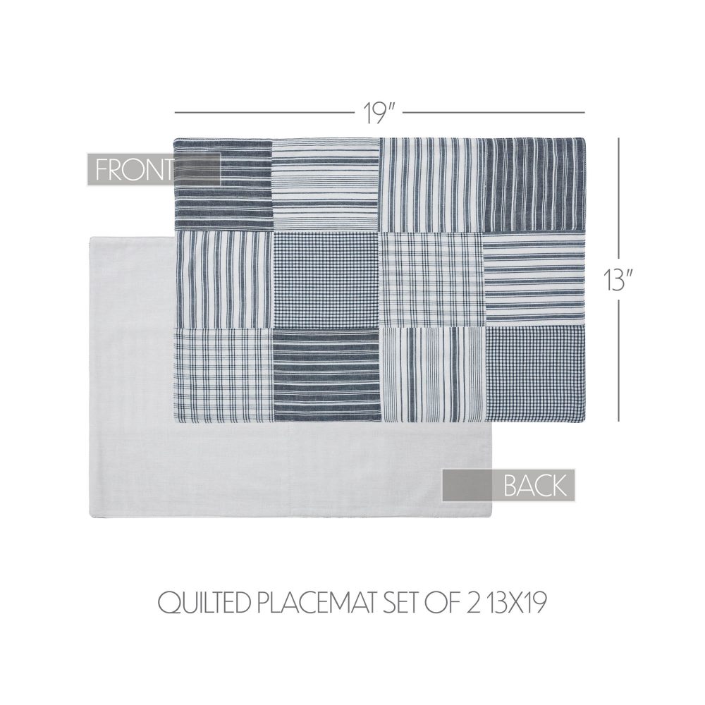 Sawyer Mill Blue Quilted Placemat Set of 2 13x19 - Image 5