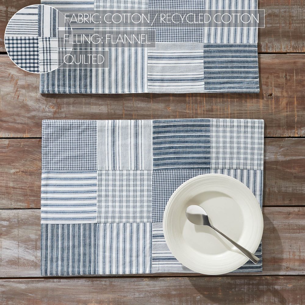 Sawyer Mill Blue Quilted Placemat Set of 2 13x19 - Image 6