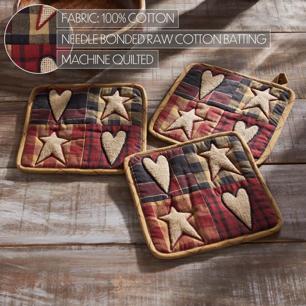 Connell Patchwork Pot Holder Set of 3 8x8 - Image 5