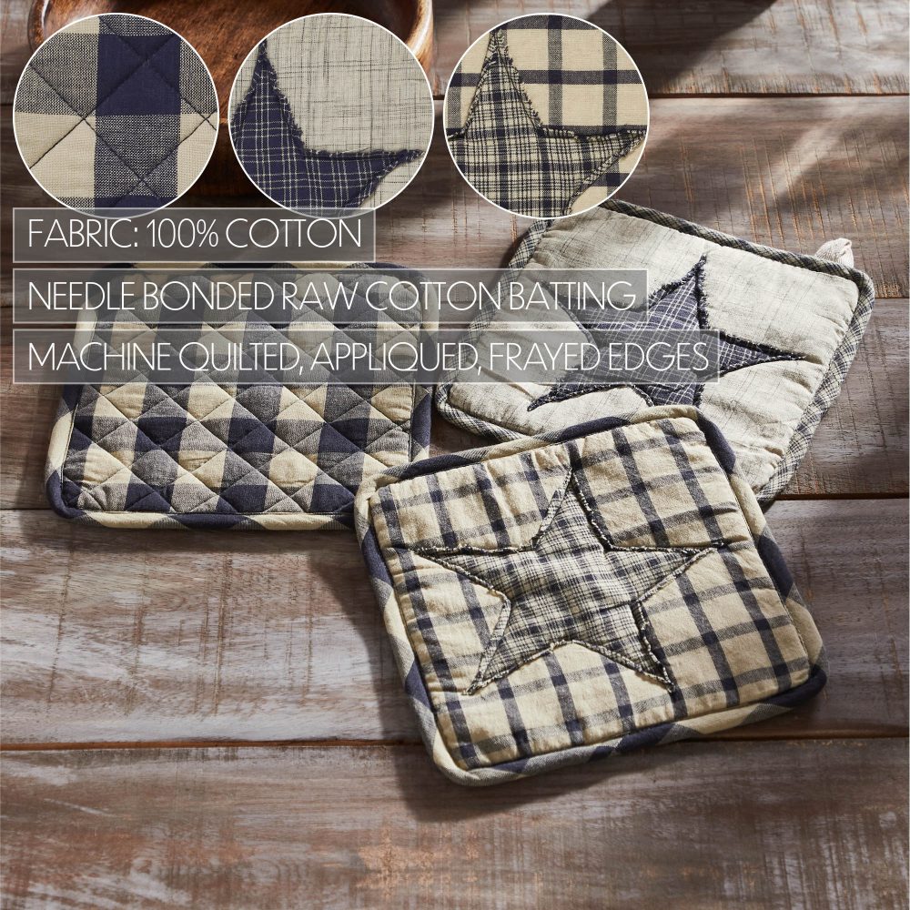 My Country Patchwork Pot Holder Set of 3 8x8 - Image 5