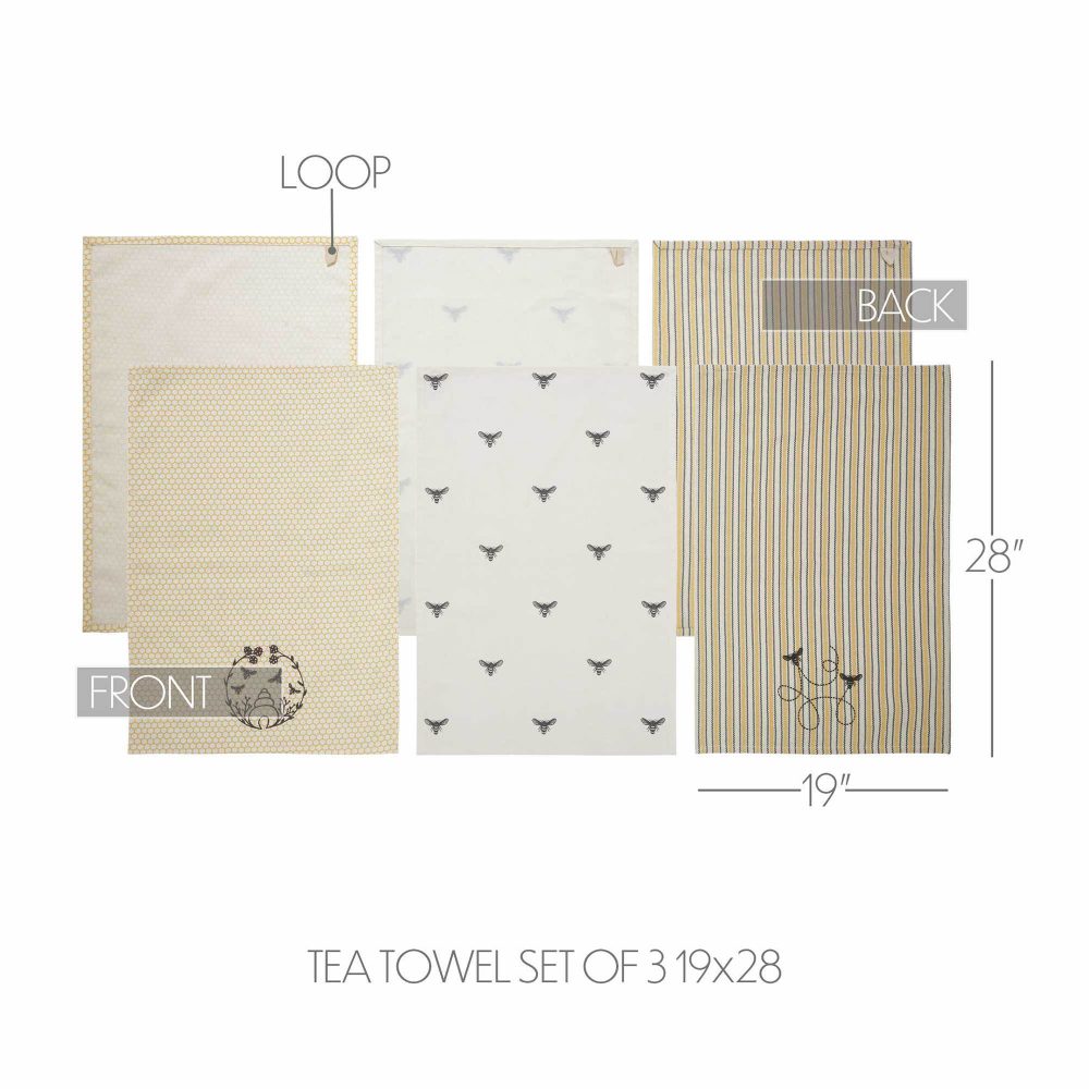 Buzzy Bees Tea Towel Set of 3 19x28 - Image 5