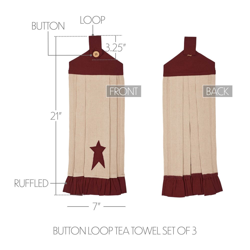 Connell Button Loop Tea Towel Set of 3 - Image 4