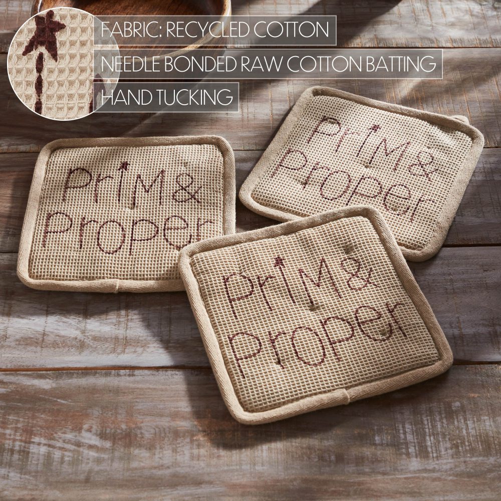 Connell Prim & Proper Pot Holder Set of 3 8x8 - Image 5
