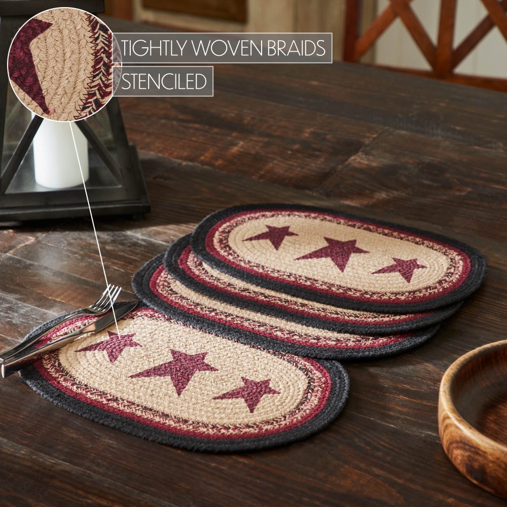 Connell Oval Placemat Stencil Stars Set of 4 10x15 - Image 5