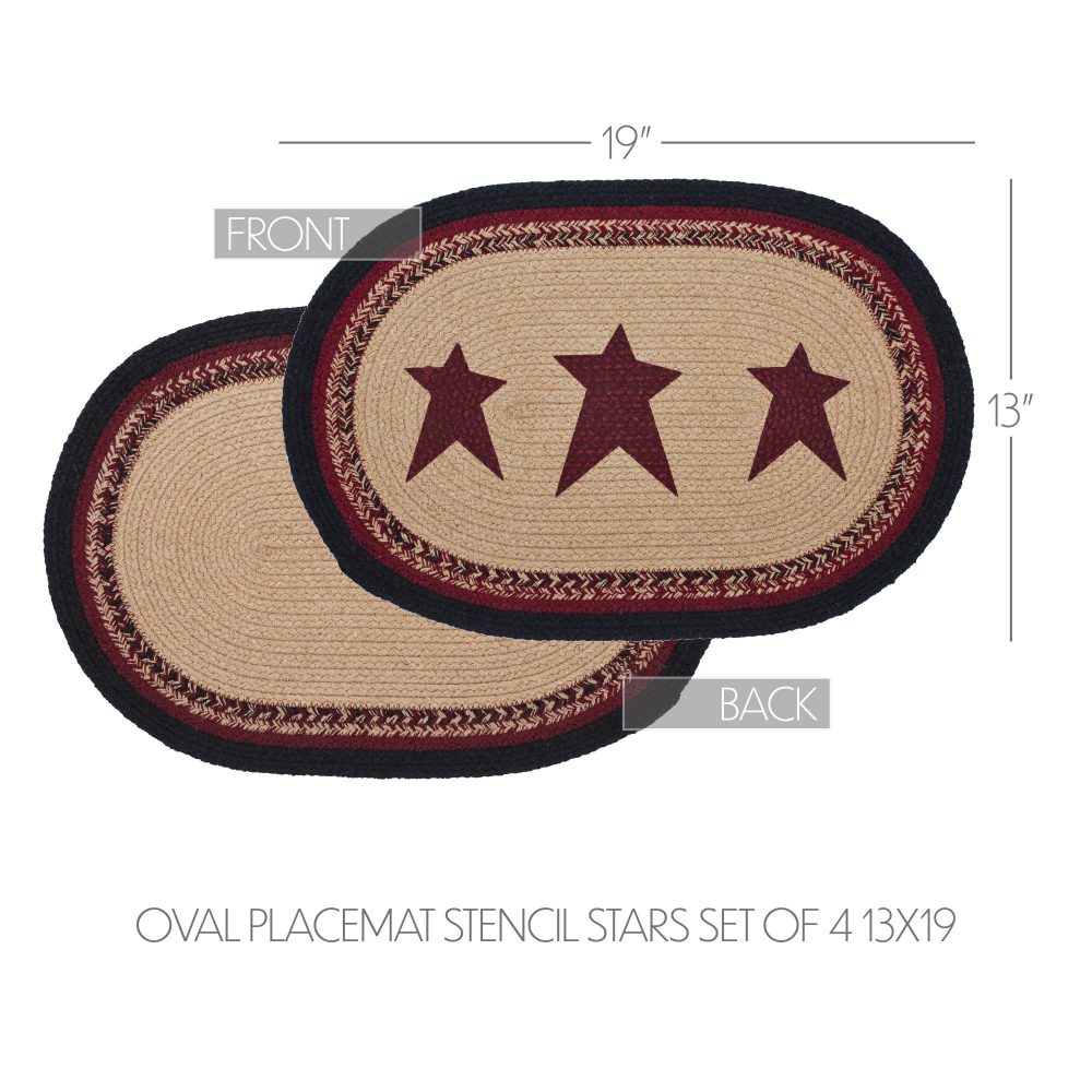Connell Oval Placemat Stencil Stars Set of 4 13x19 - Image 4