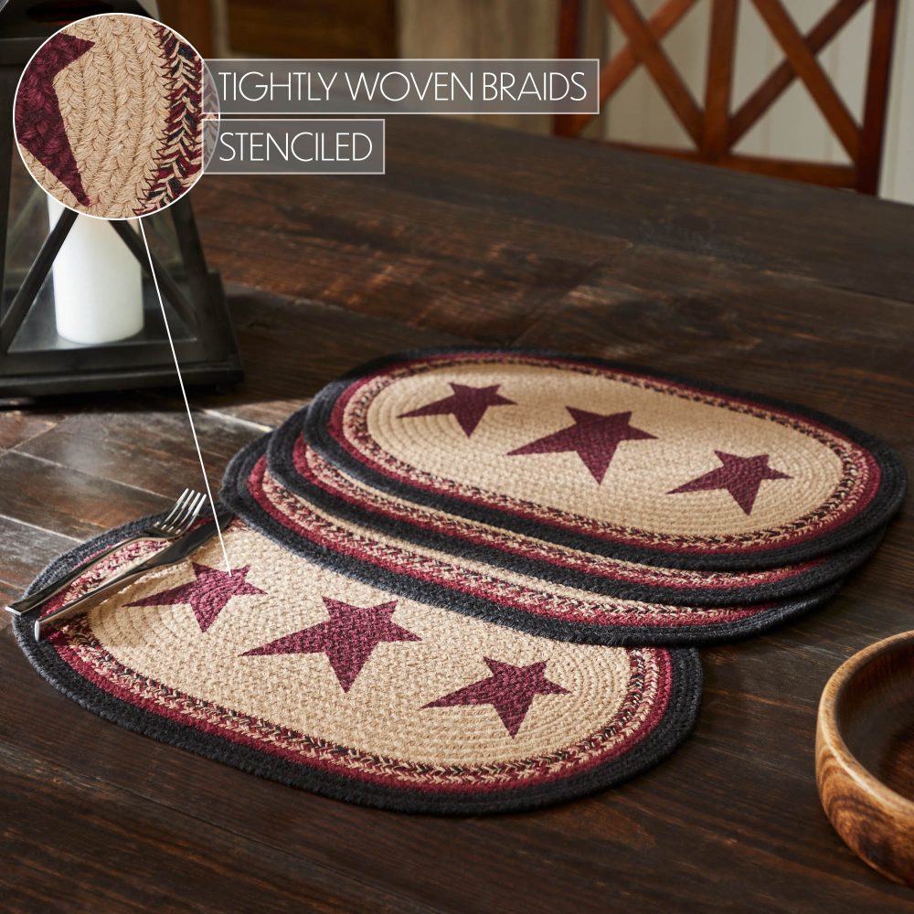 Connell Oval Placemat Stencil Stars Set of 4 13x19 - Image 5