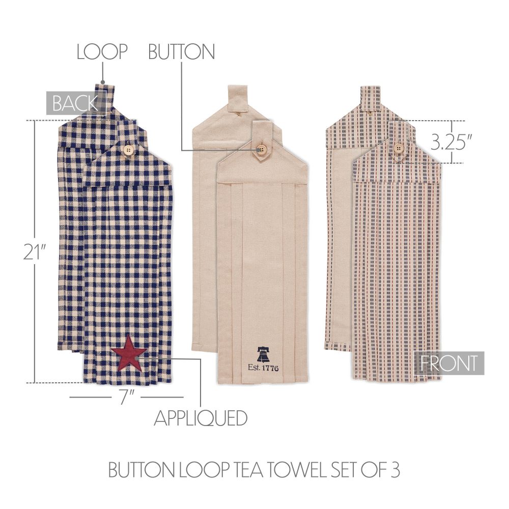 My Country Button Loop Tea Towel Set of 3 - Image 7