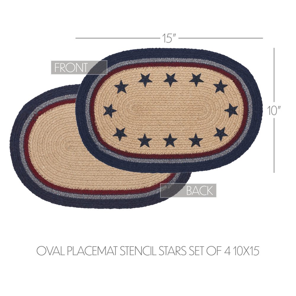 My Country Oval Placemat Stencil Stars Set of 4 10x15 - Image 4
