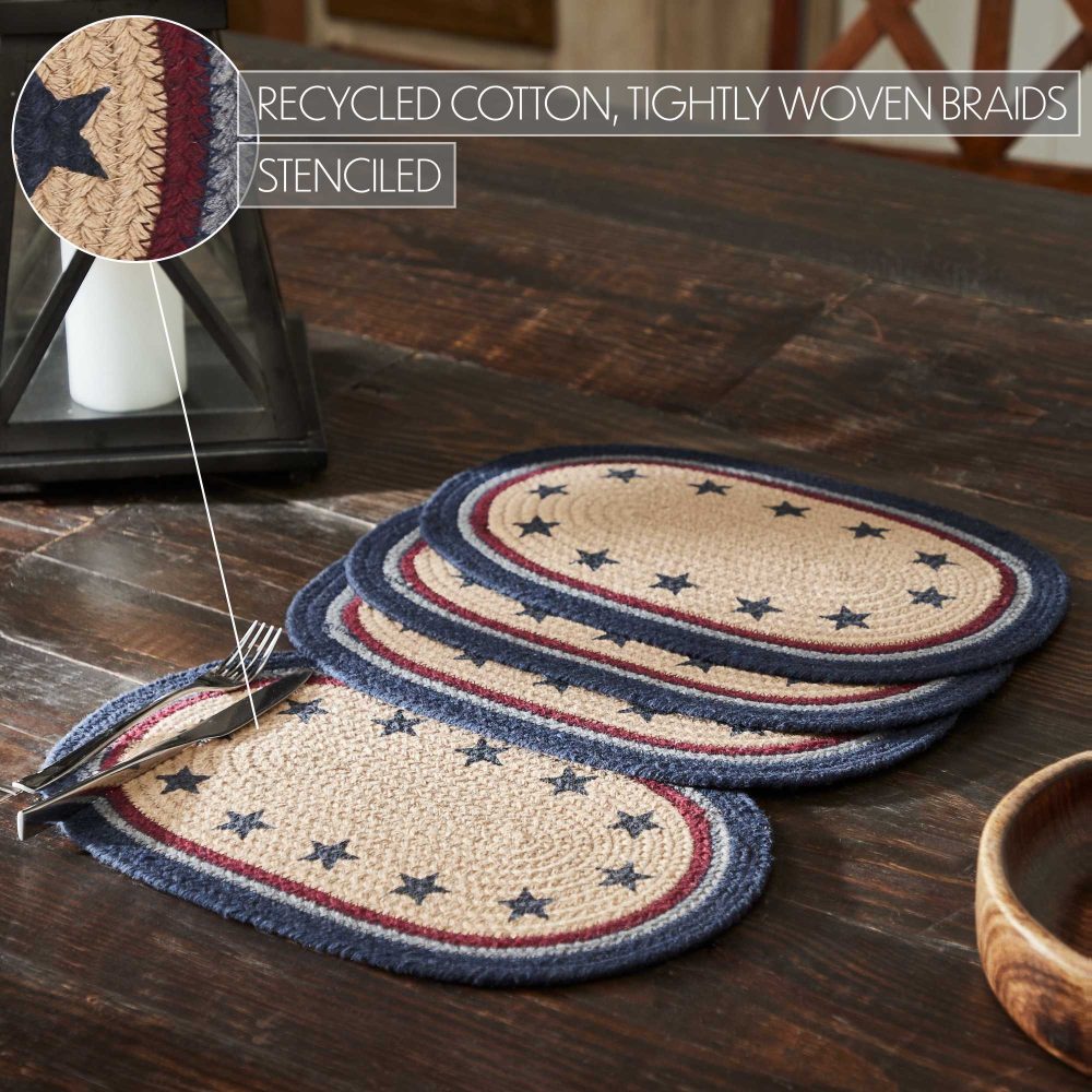 My Country Oval Placemat Stencil Stars Set of 4 10x15 - Image 5