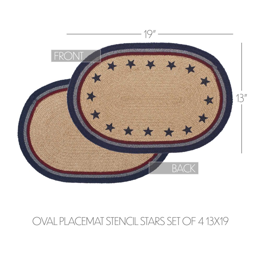 My Country Oval Placemat Stencil Stars Set of 4 13x19 - Image 4