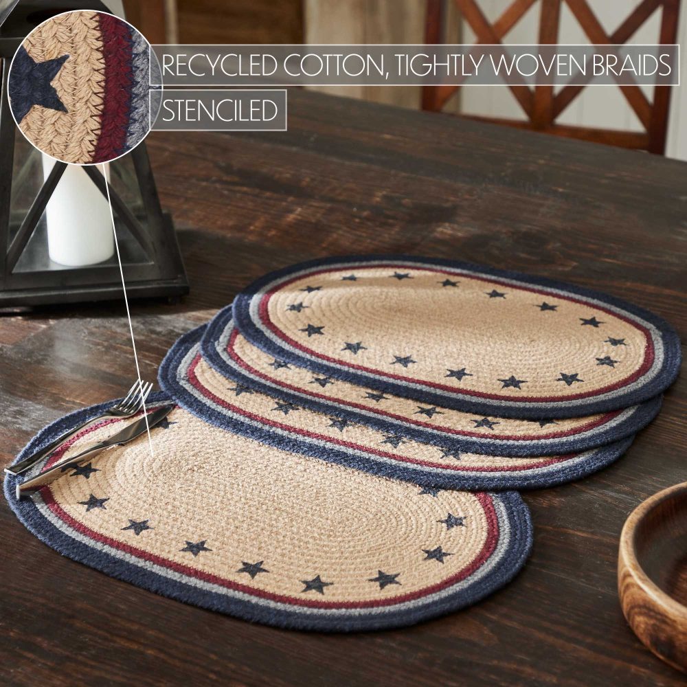 My Country Oval Placemat Stencil Stars Set of 4 13x19 - Image 5