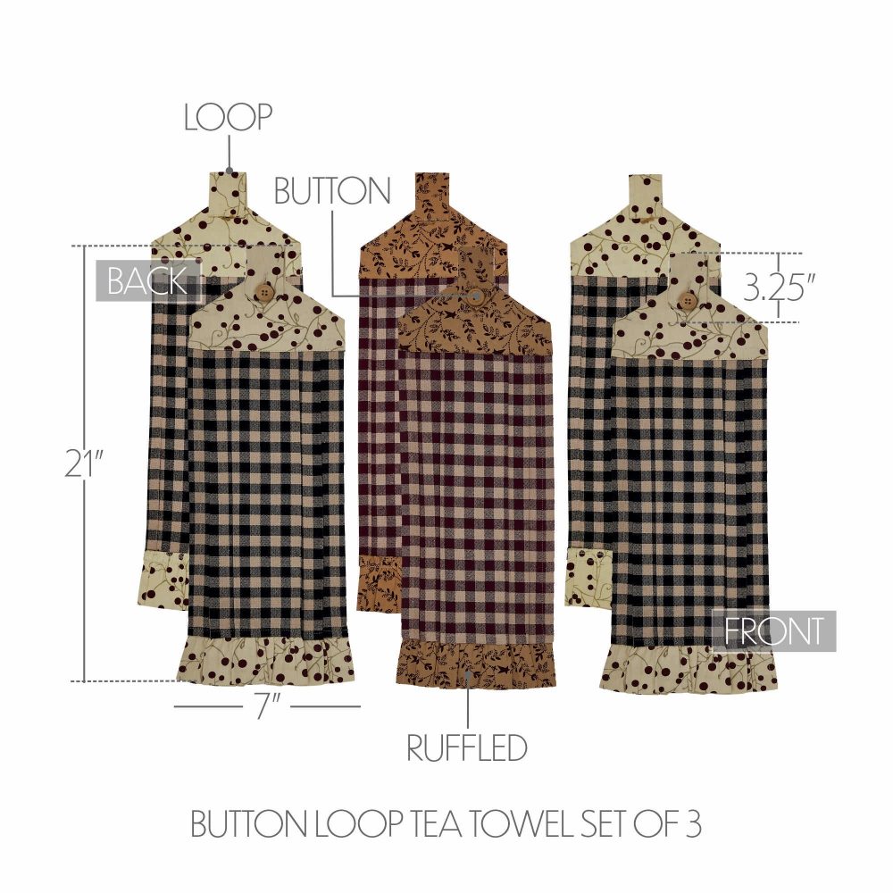 Pip Vinestar Button Loop Tea Towel Set of 3 - Image 4