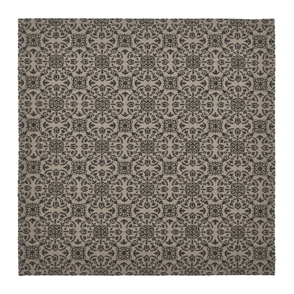 Custom House Black Tan Jacquard Table Topper 20x20 - Image 2