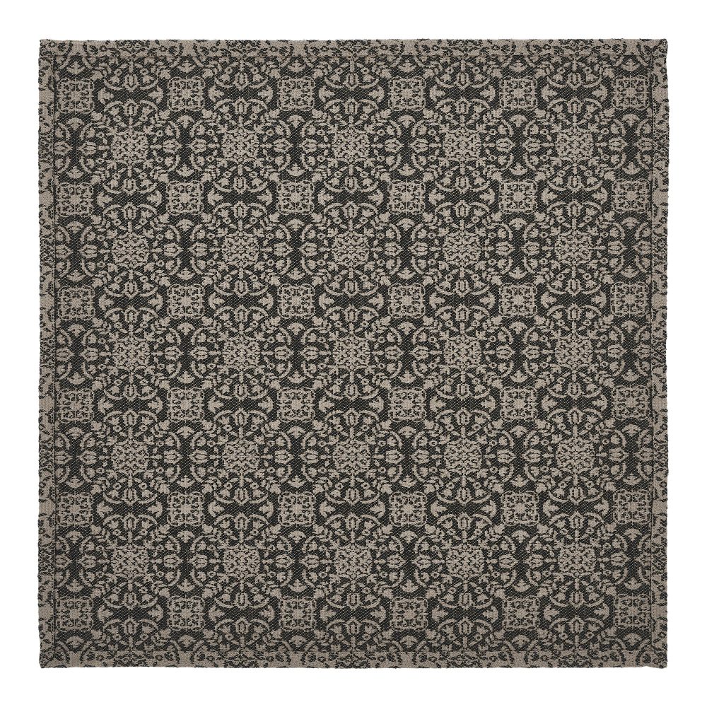 Custom House Black Tan Jacquard Table Topper 20x20 - Image 3