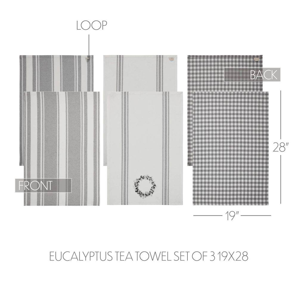 Finders Keepers Eucalyptus Tea Towel Set of 3 19x28 - Image 5