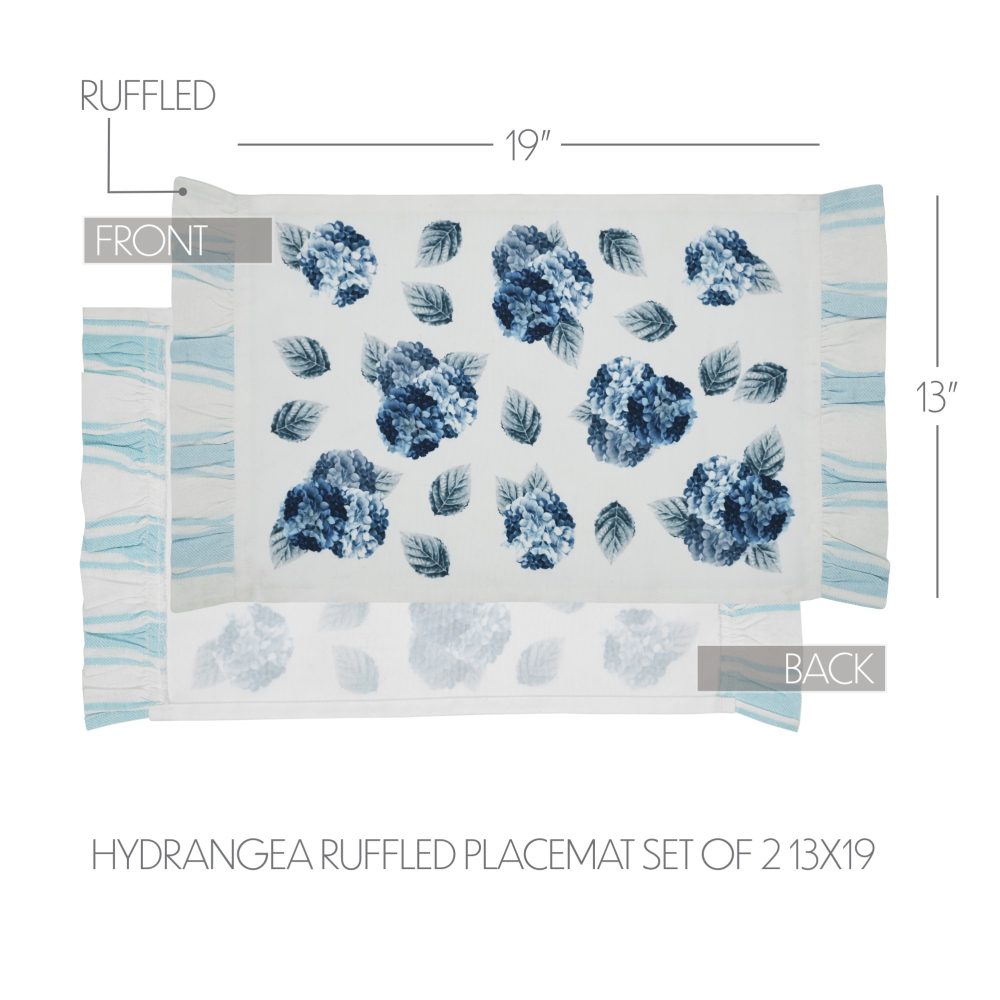 Finders Keepers Hydrangea Ruffled Placemat Set of 2 13x19 - Image 6
