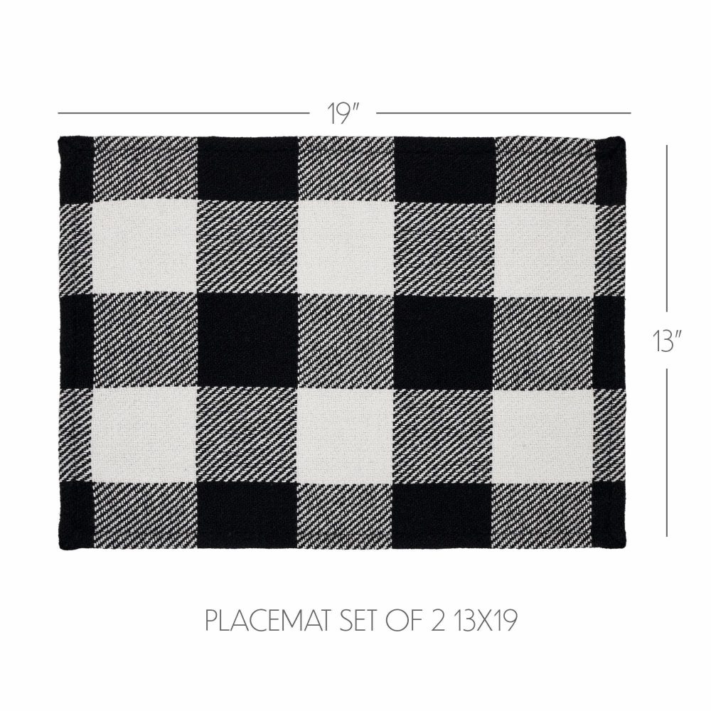 Annie Buffalo Check Black Placemat Set of 2 13x19 - Image 4