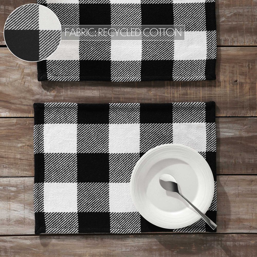Annie Buffalo Check Black Placemat Set of 2 13x19 - Image 5