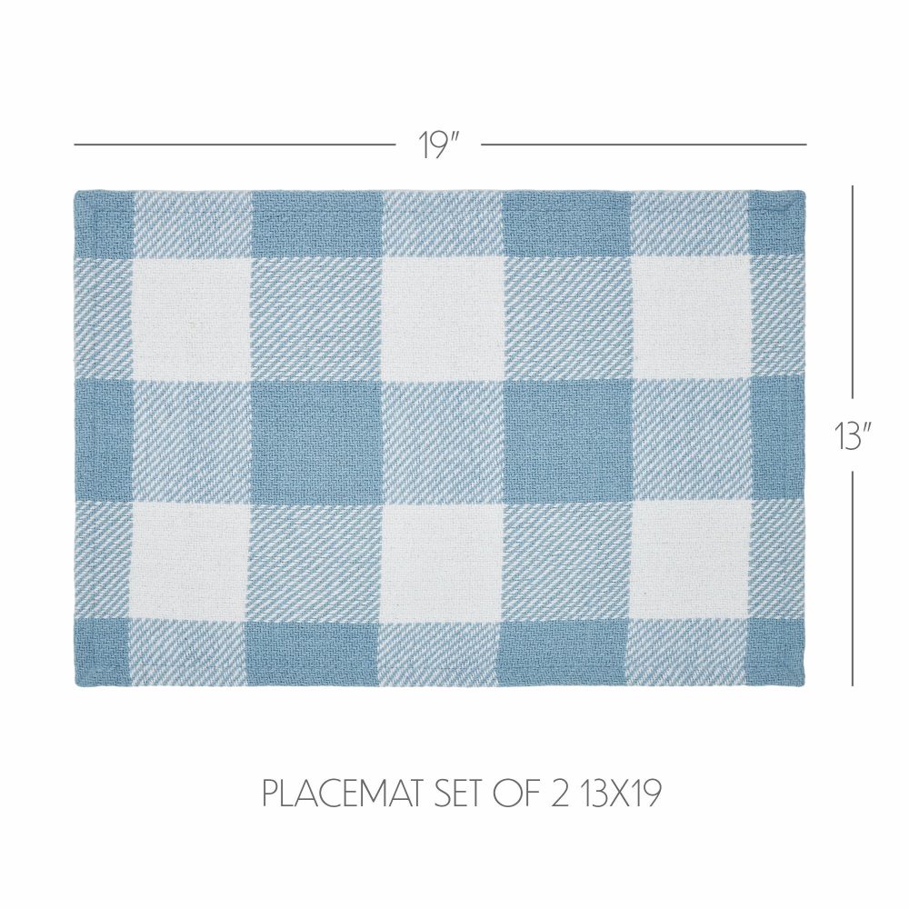 Annie Buffalo Check Blue Placemat Set of 2 13x19 - Image 5
