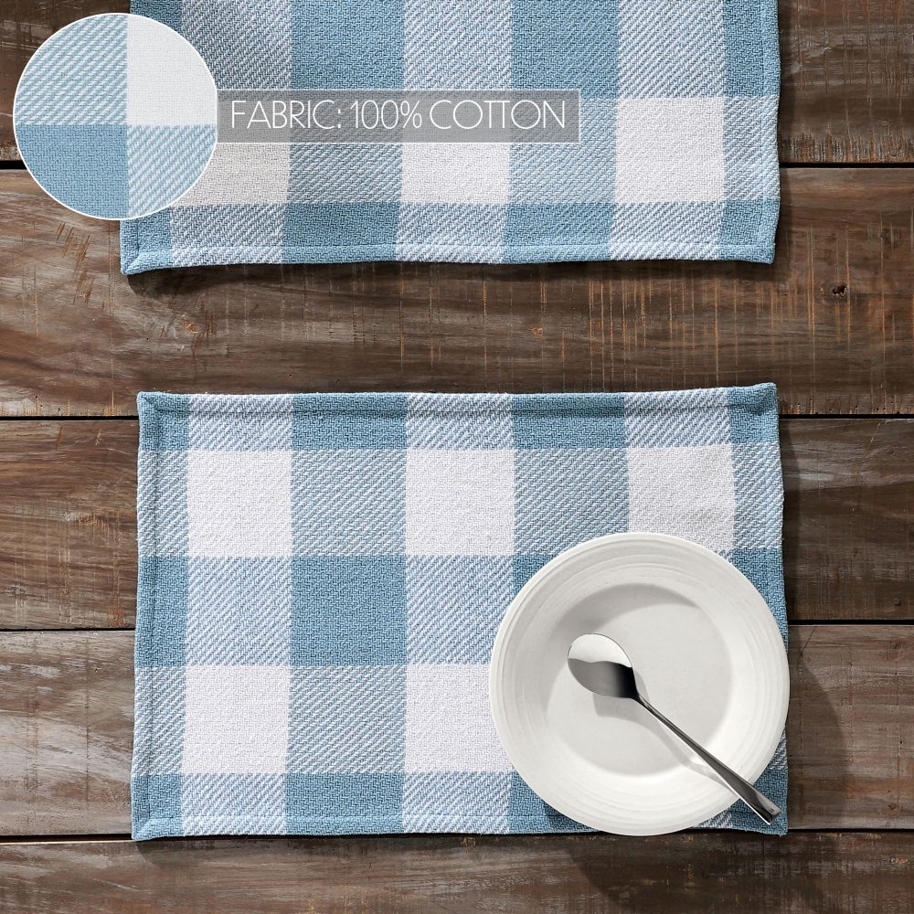 Annie Buffalo Check Blue Placemat Set of 2 13x19 - Image 4