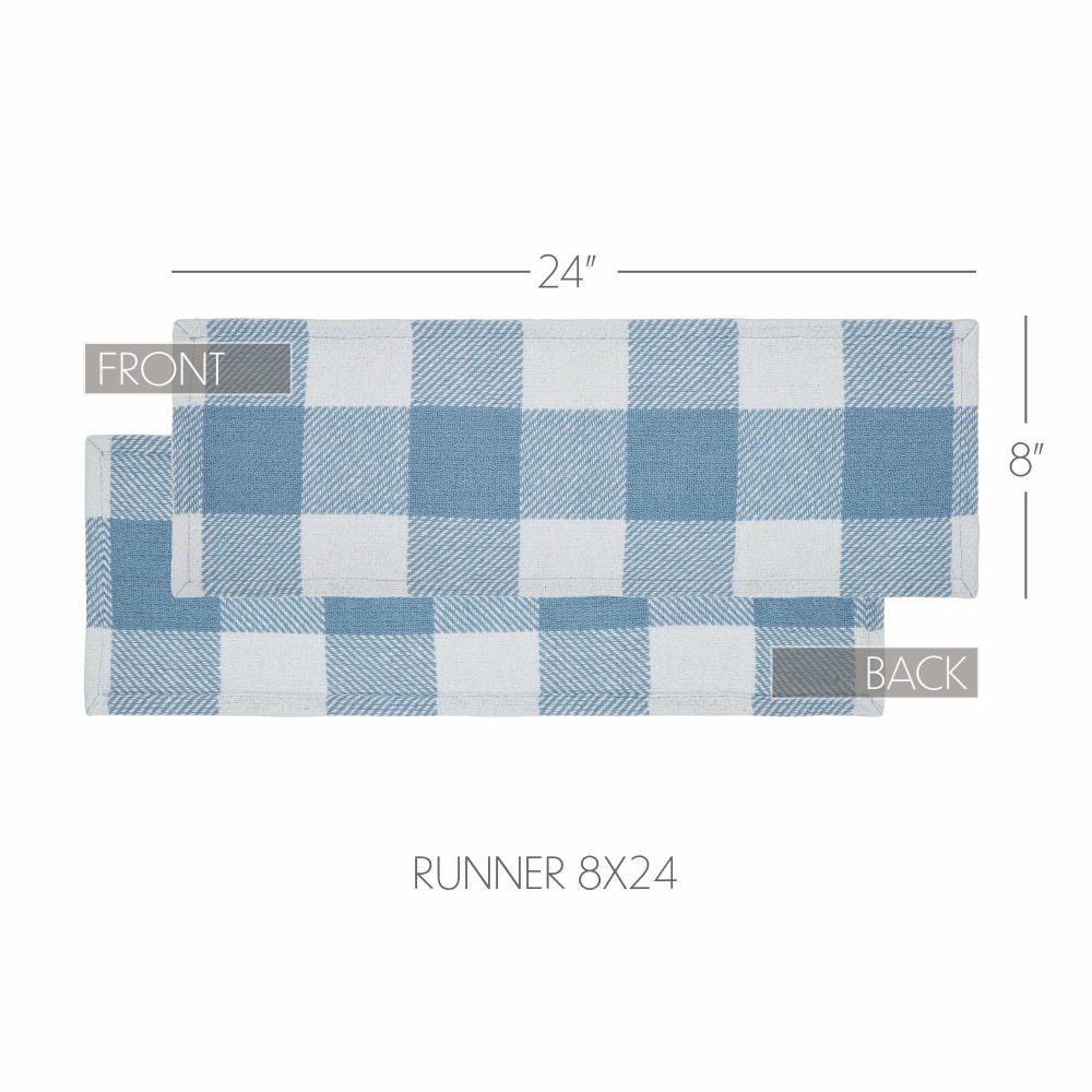 Annie Buffalo Check Blue Runner 8x24 - Image 4