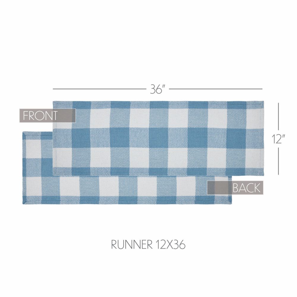 Annie Buffalo Check Blue Runner 12x36 - Image 4