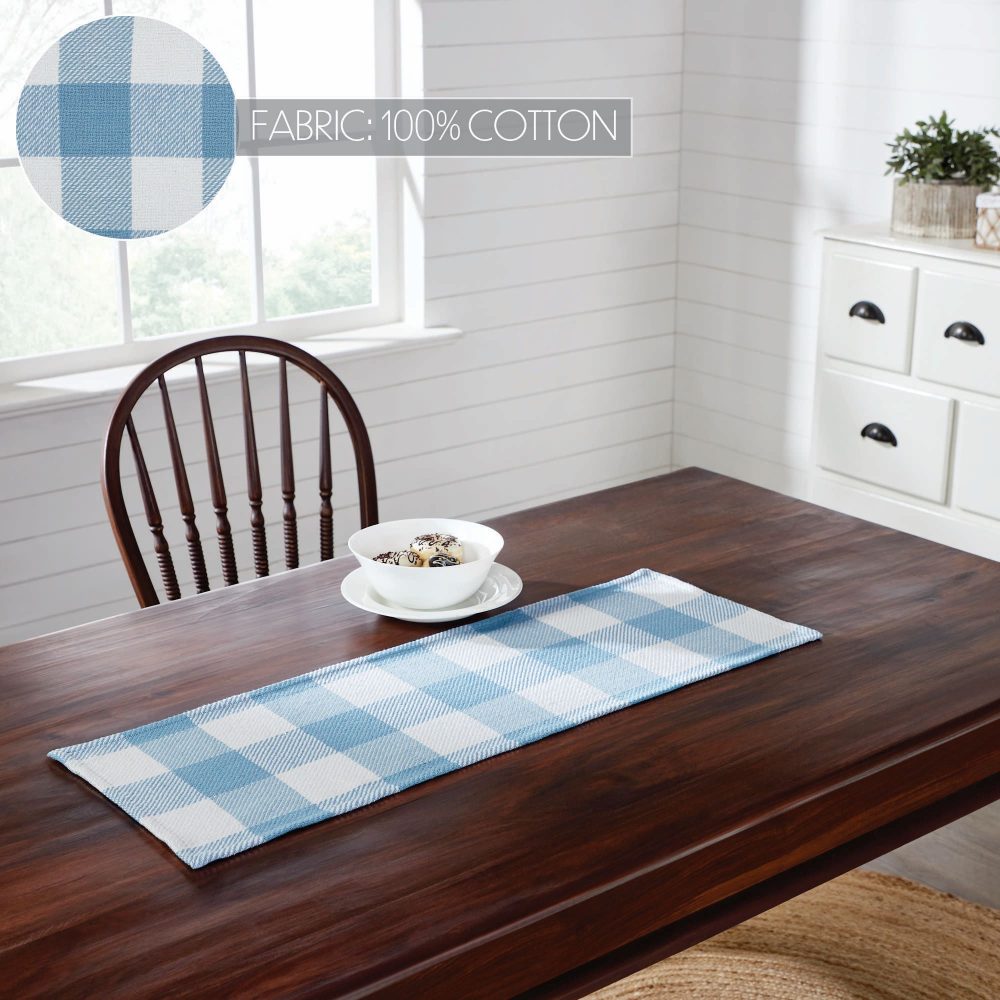 Annie Buffalo Check Blue Runner 12x36 - Image 5