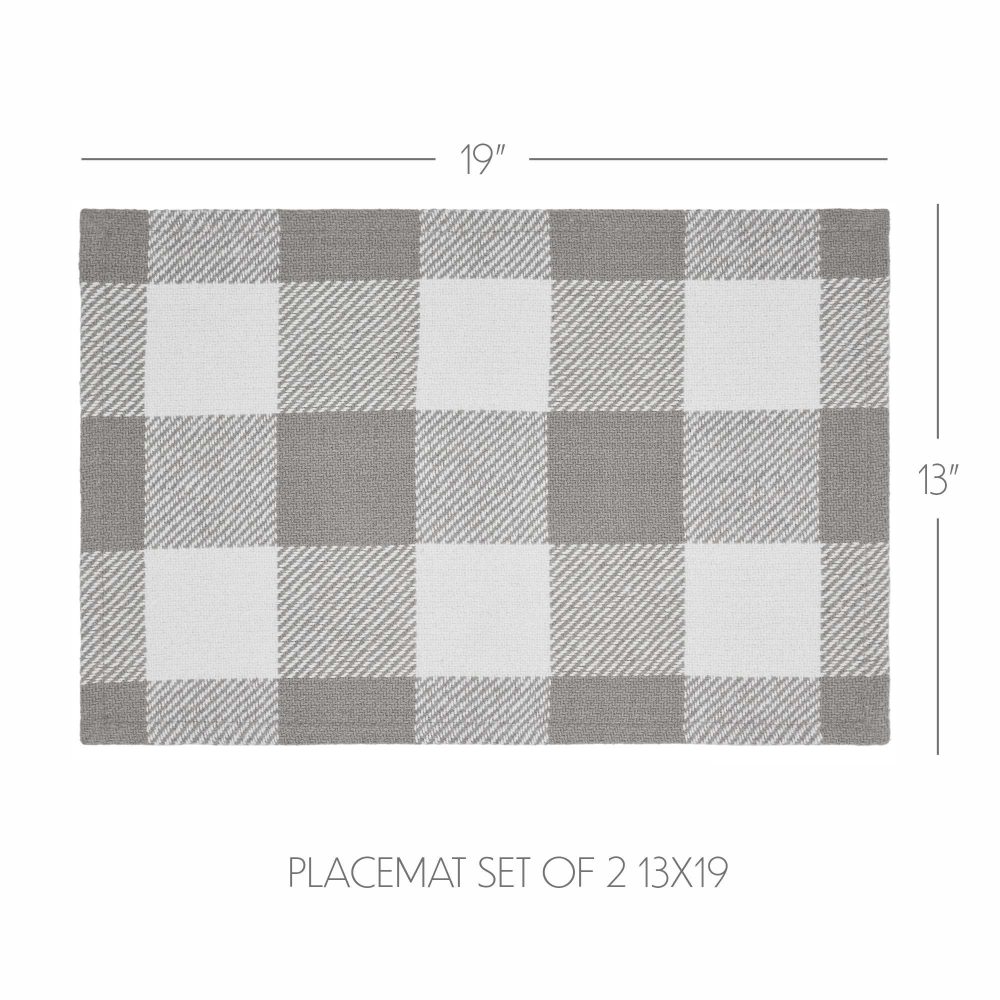 Annie Buffalo Check Grey Placemat Set of 2 13x19 - Image 4