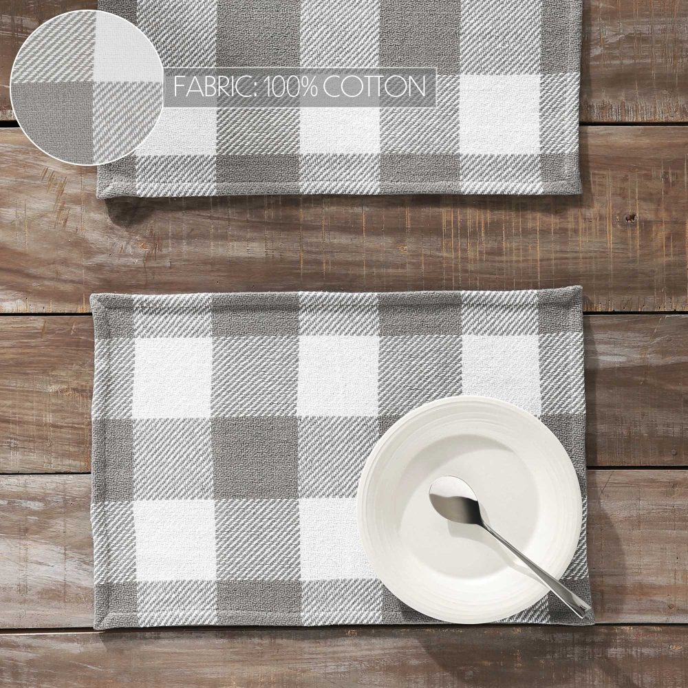 Annie Buffalo Check Grey Placemat Set of 2 13x19 - Image 5