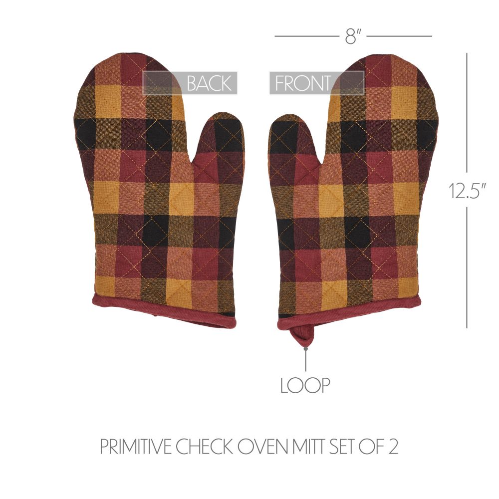 Heritage Farms Primitive Check Oven Mitt Set of 2 - Image 4