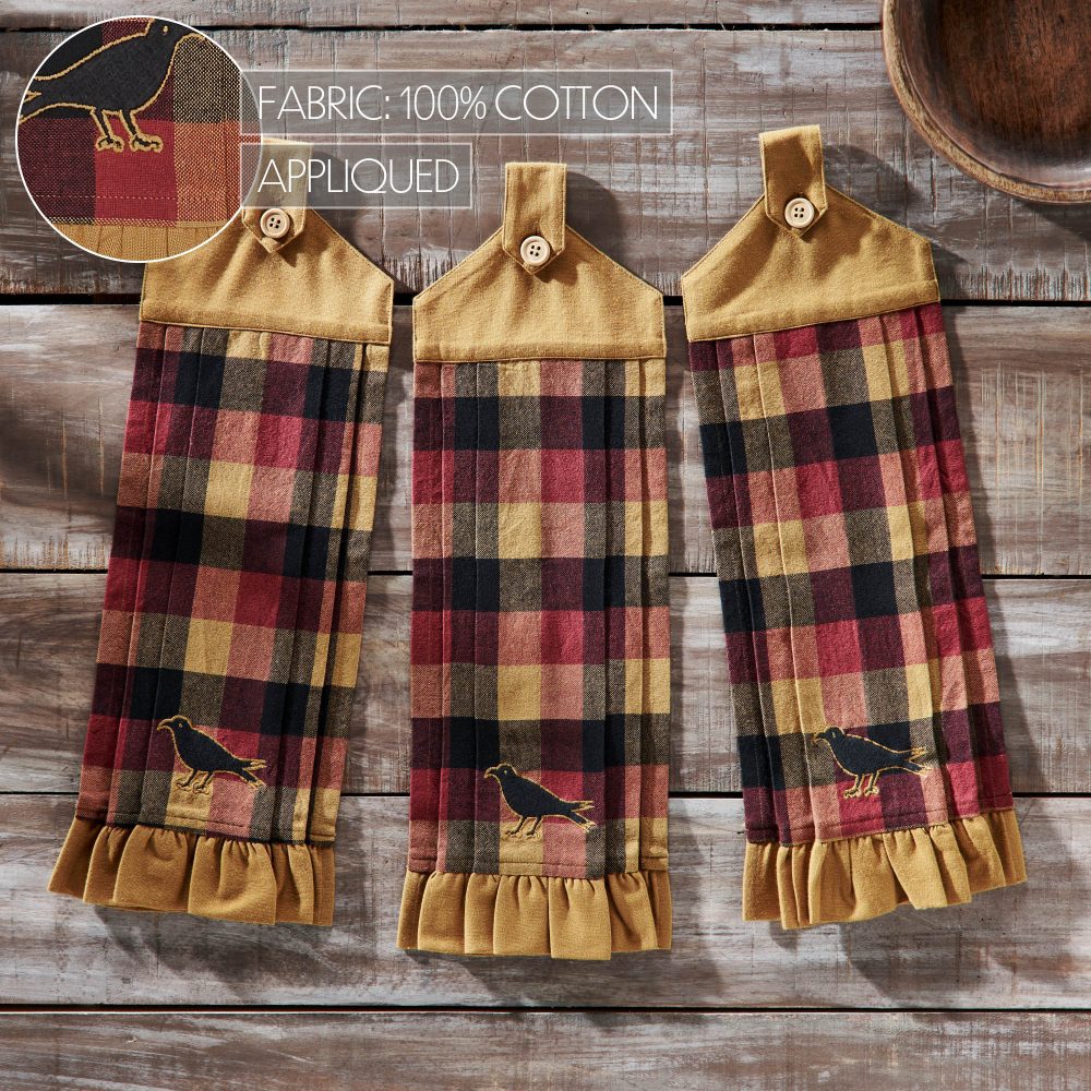 Heritage Farms Primitive Check Button Loop Tea Towel Set of 3 - Image 5