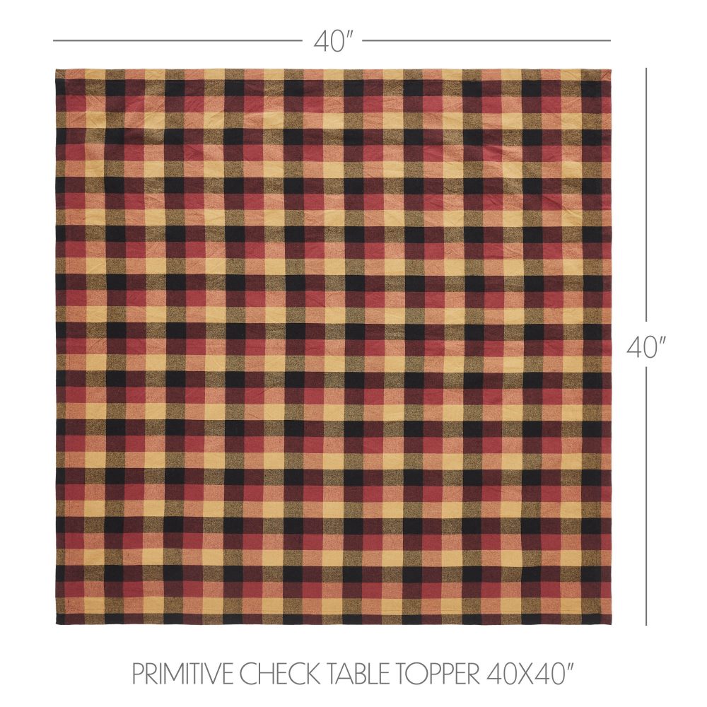 Heritage Farms Primitive Check Table Topper 40x40 - Image 4