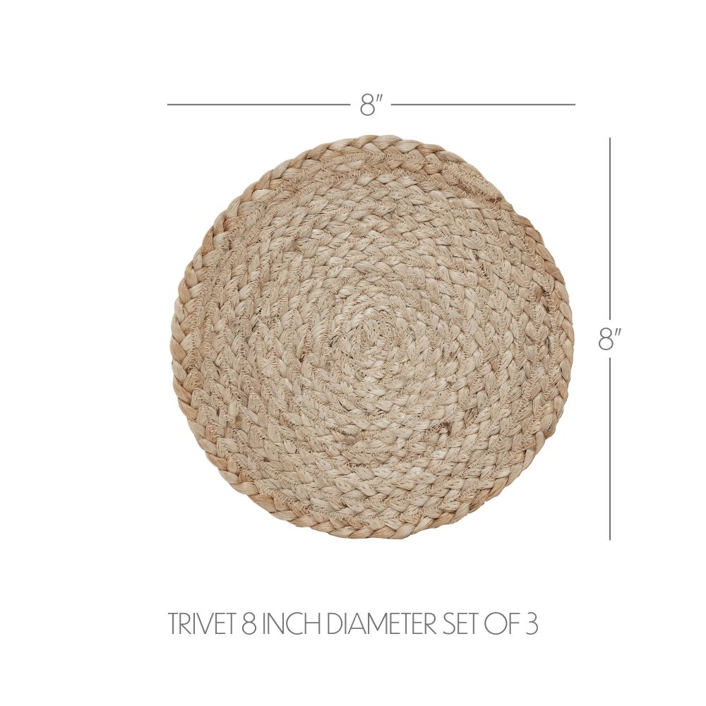 Natural Jute Trivet 8 inch Diameter Set of 3 - Image 4