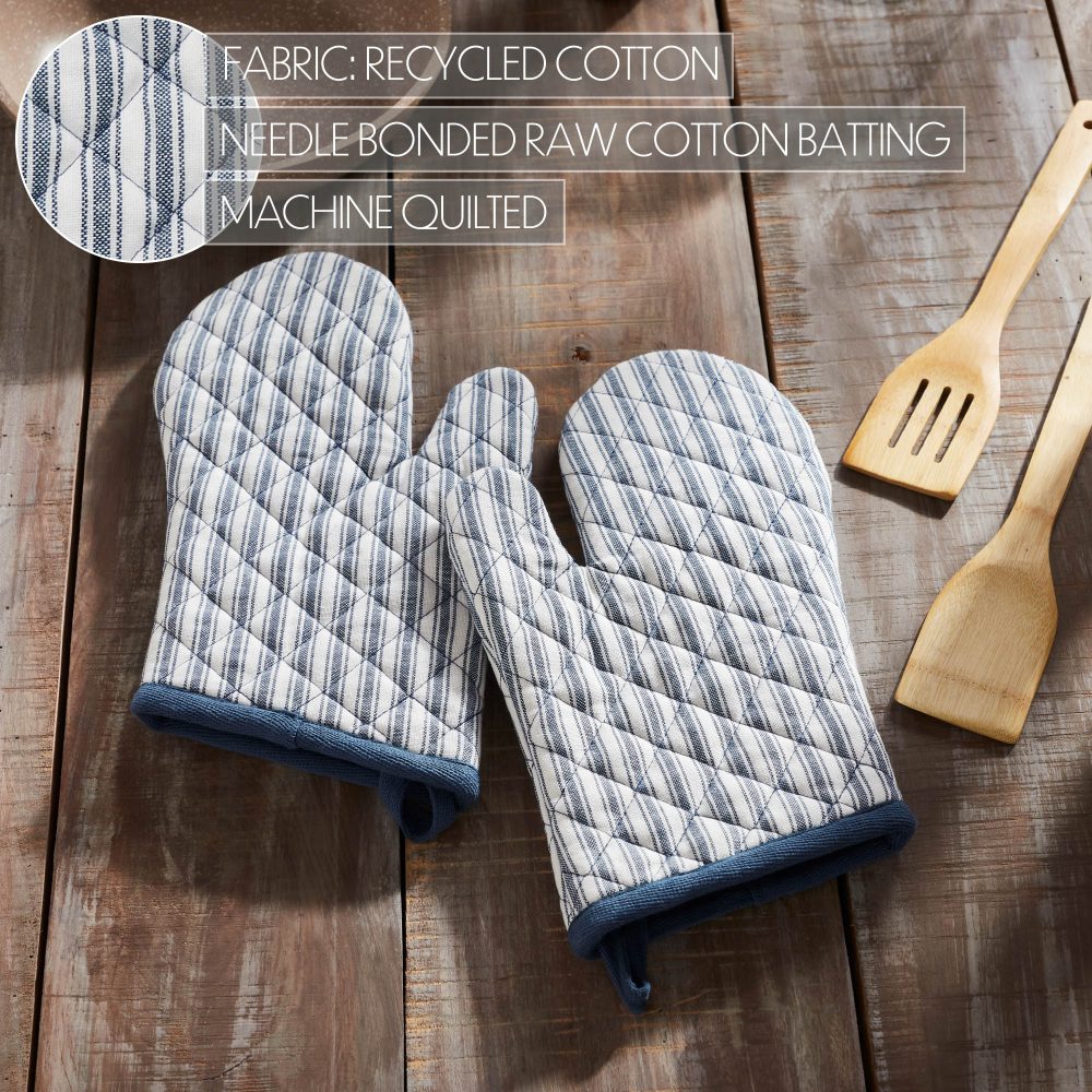 Sawyer Mill Blue Ticking Stripe Oven Mitt Set of 2 - Image 5