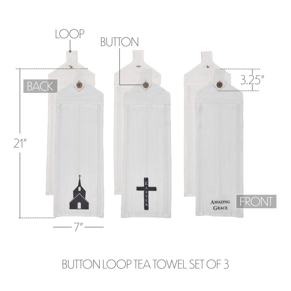 Risen Button Loop Tea Towel Set of 3 - Image 4