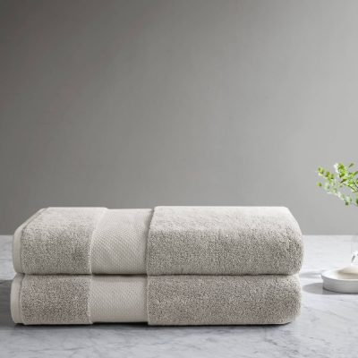 Madison Park Signature Turkish 100% Cotton Bath Sheet 2 Piece Set in Grey, 35x70" - 2PK MPS73-533