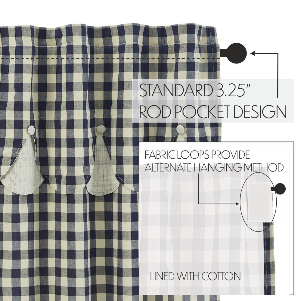 My Country Short Panel with Attached Scalloped Layered Valance Set of 2 63x36 - Image 5
