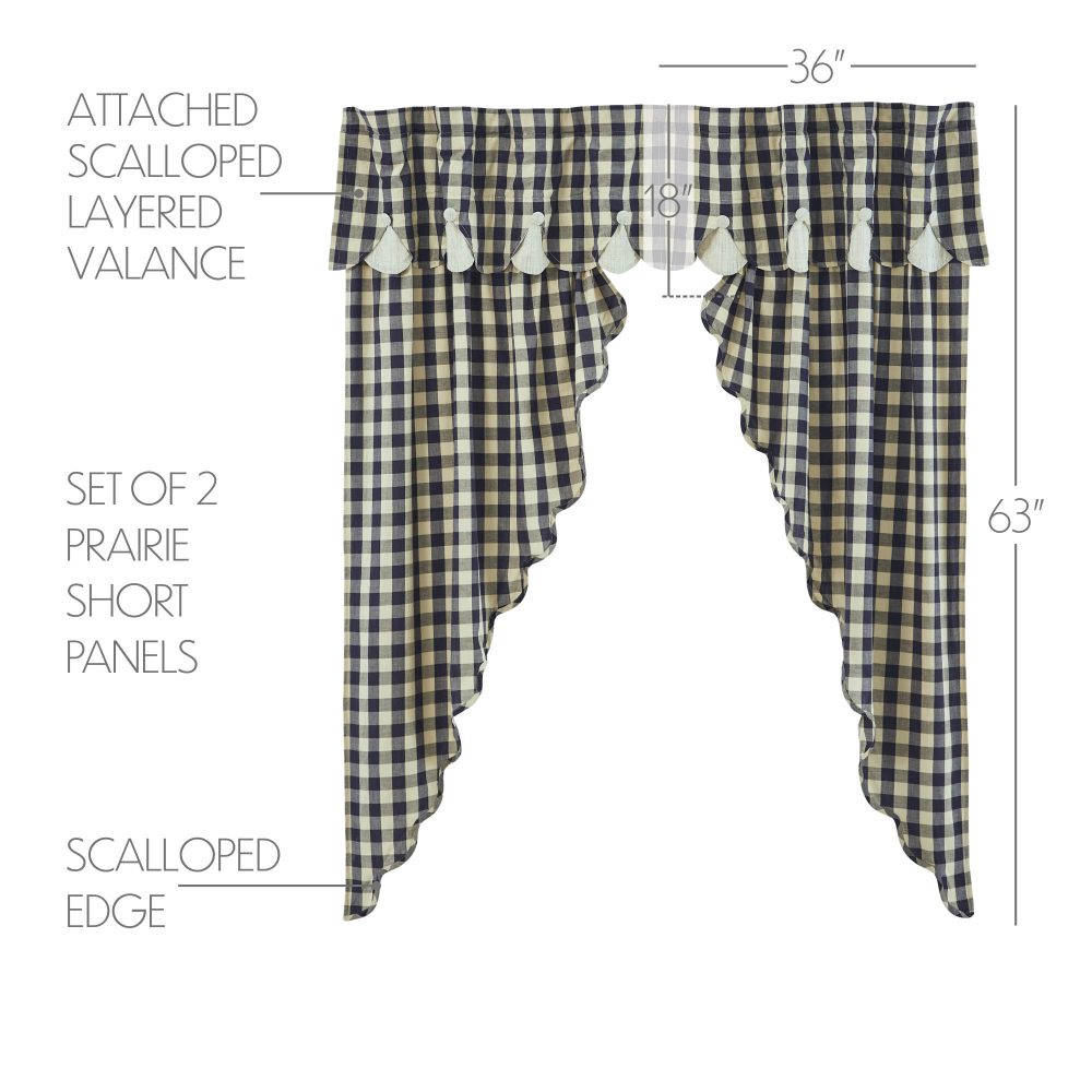 My Country Scalloped Layered Prairie Short Panel Set of 2 63x36x18 - Image 3