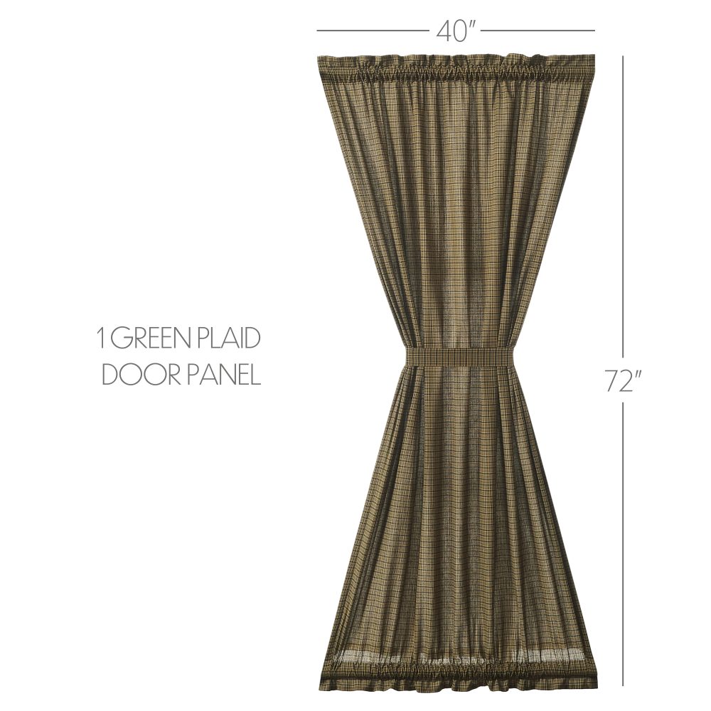 Tea Cabin Green Plaid Door Panel 72x40 - Image 3