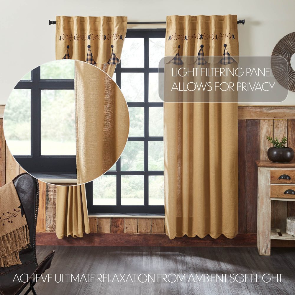 Pip Vinestar Panel with Attached Scalloped Layered Valance Set of 2 84x40 - Image 4