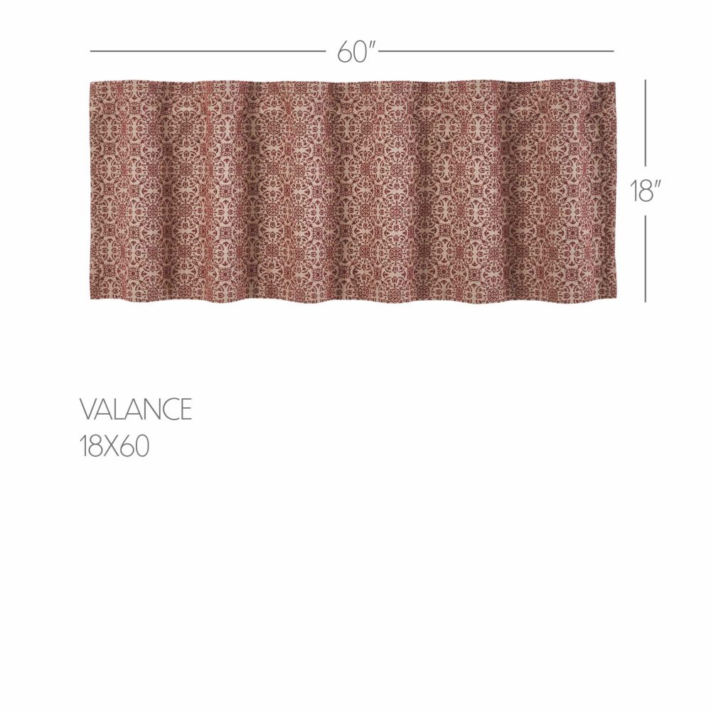 Custom House Burgundy Tan Jacquard Valance 18x60 - Image 3