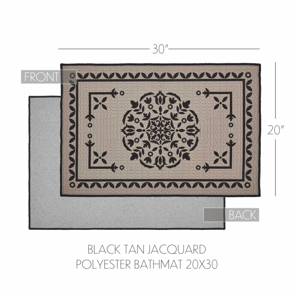 Custom House Black Tan Jacquard Polyester Bathmat 20x30 - Image 4
