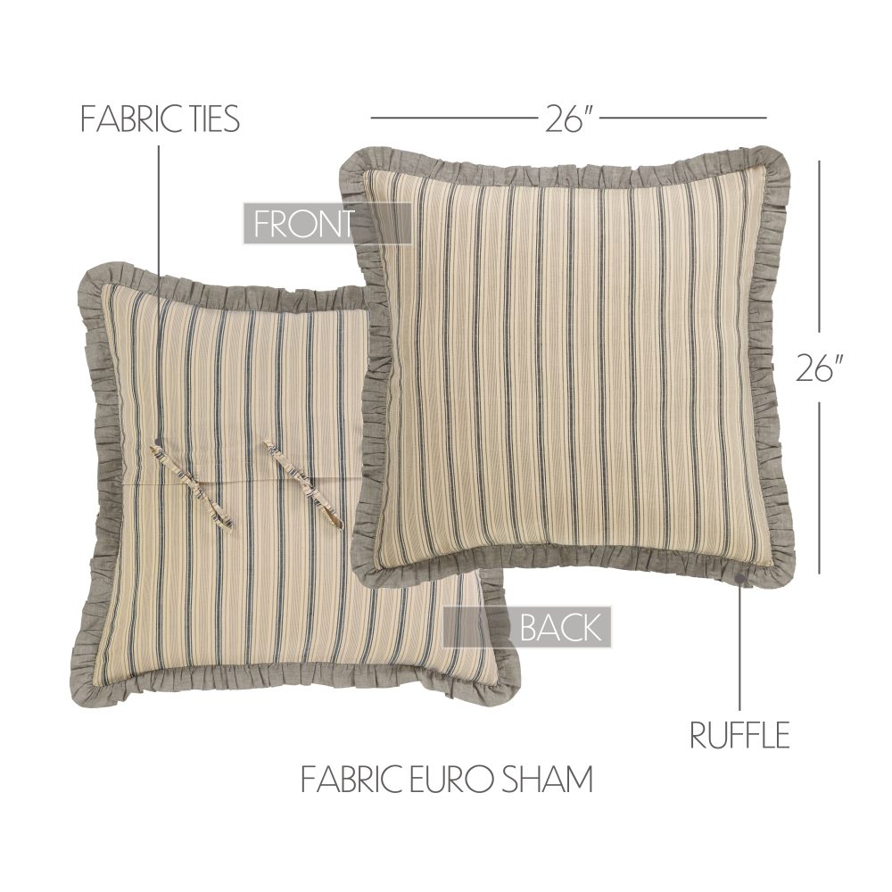 Sawyer Mill Charcoal Fabric Euro Sham 26x26 - Image 4