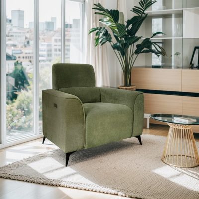 Chapel Hill Madison Power Recliner in Green, One Size CH103-0006