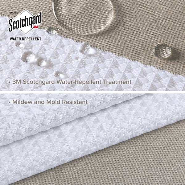 Madison Park Spa Waffle Shower Curtain with 3M Treatment in Taupe, 72x72" MP70-1483 - Image 2