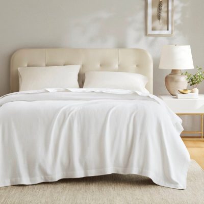 Madison Park 100% Certified Egyptian Cotton Blanket in White, Twin MP51N-5162