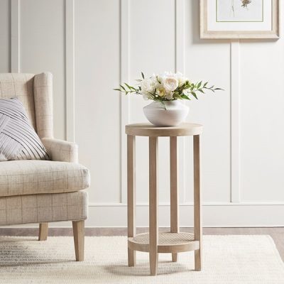 Martha Stewart Harley Round Accent Table in Reclaimed Wheat, One Size MT120-0024