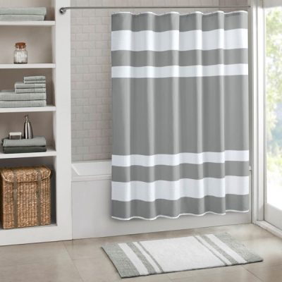 Madison Park Spa Waffle Shower Curtain with 3M Treatment in Grey, 72x78" MP70-8548